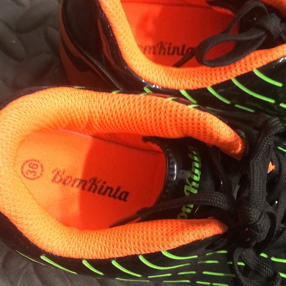 Green orange and black cleats size 36 bomkinta Lace up euc - Picture 2 of 8